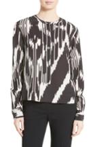 Women's Theory Isalva Interlace Ikat Silk Top - Black