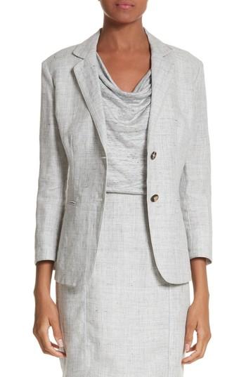 Women's Max Mara Vello Linen Blazer - Grey