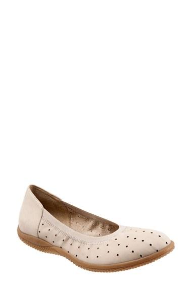 Women's Softwalk 'hampshire' Dot Perforated Ballet Flat N - Beige
