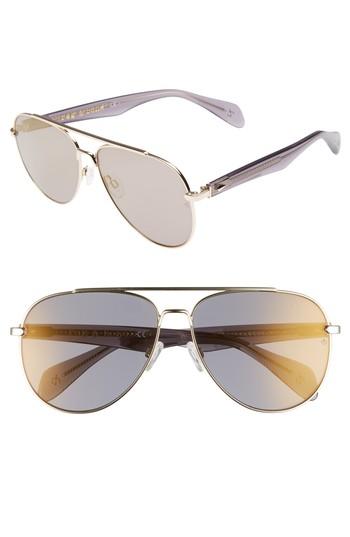 Women's Rag & Bone 62mm Oversize Aviator Sunglasses - Gold