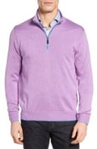 Men's David Donahue Silk Blend Quarter Zip Sweater - Purple