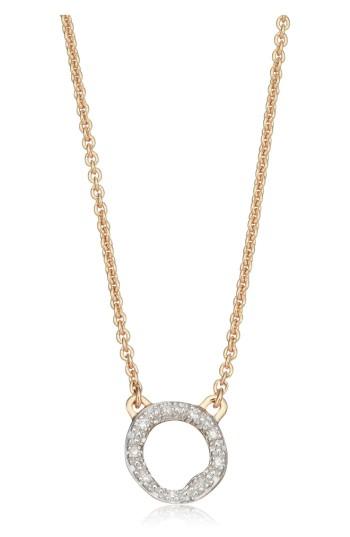 Women's Monica Vinader Riva Diamond Circle Pendant Necklace