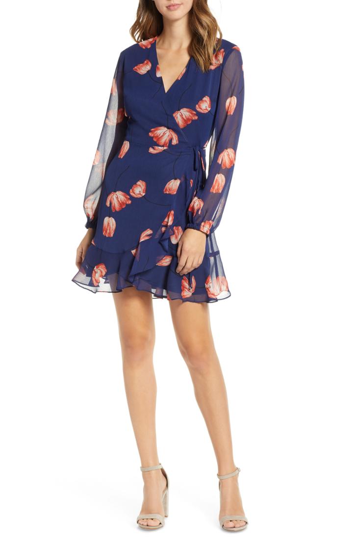 Women's All In Favor Brittany Wrap Minidress - Blue