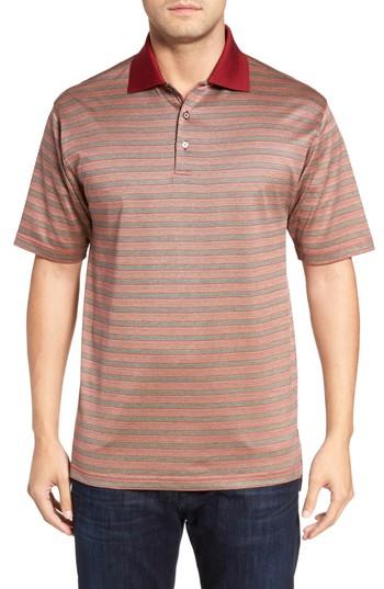 Men's Bobby Jones Breene Jacquard Stripe Polo - Red