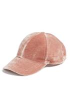 Women's Hinge Velvet Baseball Cap - Pink
