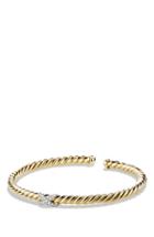 Women's David Yurman 'x - Cablespira' Bracelet With Diamonds In 18k Gold