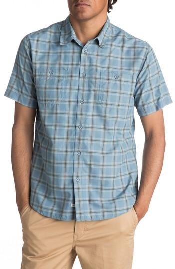 Men's Quiksilver Waterman Collection Wake Sport Shirt, Size - Blue