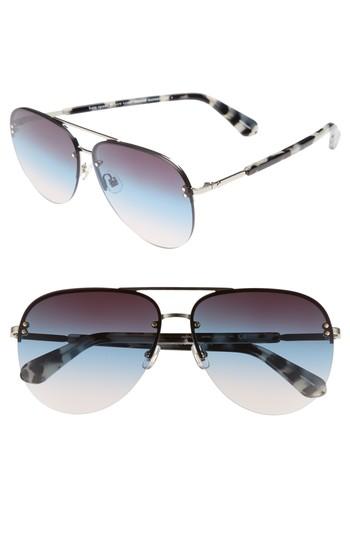 Women's Kate Spade New York Jakaylas 62mm Aviator Sunglasses - Blue Havana