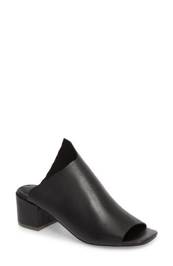 Women's Kelsi Dagger Brooklyn Sabra Peep Toe Slide Sandal .5 M - Black