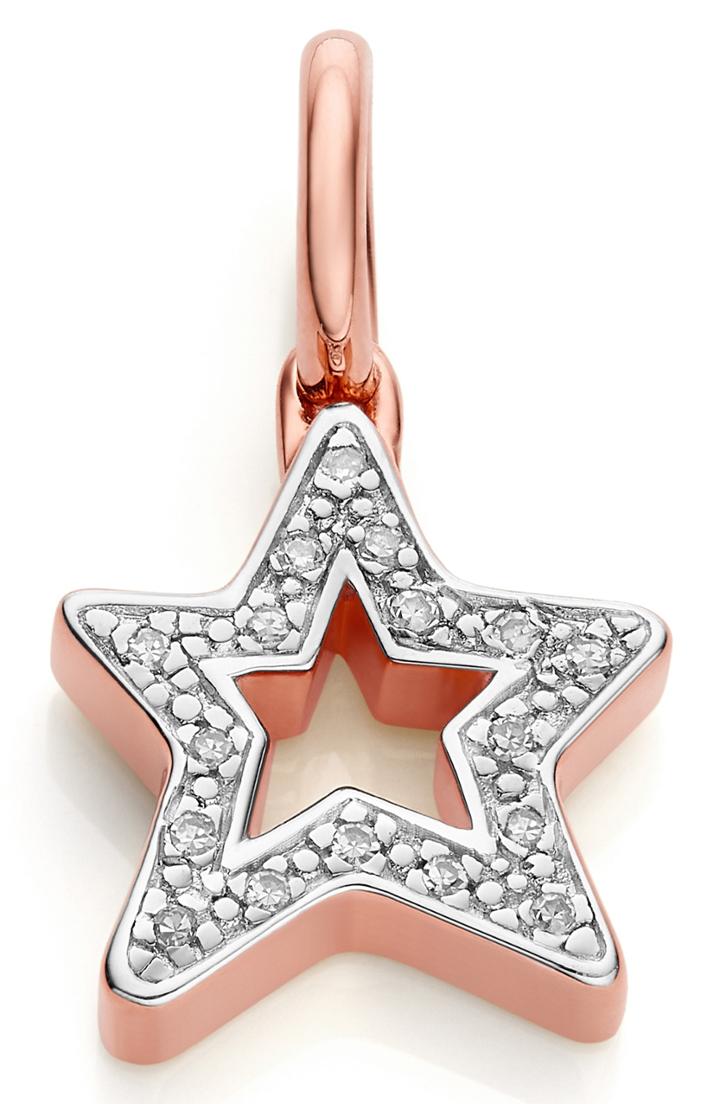 Women's Monica Vinader Alphabet Star Diamond Pendant Charm