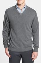 Men's Cutter & Buck 'broadview' Cotton V-neck Sweater - Grey