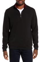Men's Bugatchi Regular Fit Quarter Zip Pullover - Black