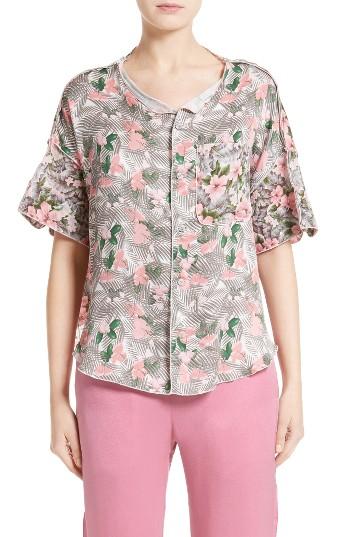 Women's Julien David Print Silk Twill Shirt