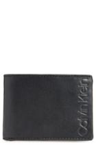Men's Calvin Klein Slim Leather Bifold Wallet - Black