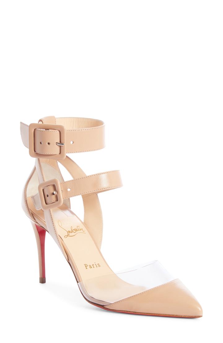 Women's Christian Louboutin Multimiss Buckle Sandal .5us / 34.5eu - Beige