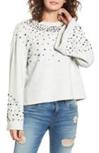 Women's Bp. Embellished Bell Sleeve Sweatshirt - Grey