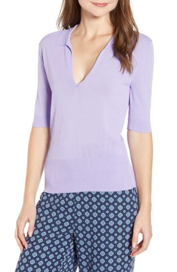 Women's Leith Deep V-neck Sweater, Size - Purple