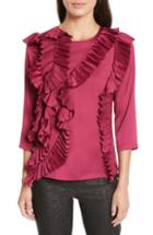 Women's Tracy Reese Cascade Pleat Blouse - Burgundy