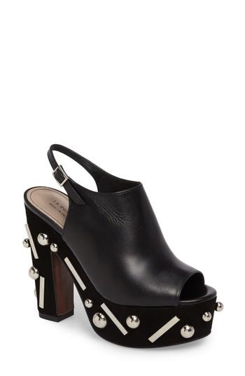 Women's Donald J Pliner Nora Sitcks & Studs Platform Sandal .5 M - Black