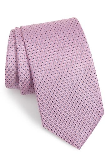 Men's Eton Solid Silk Tie, Size - Pink