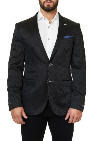 Men's Maceoo Elegance Jacquard Sport Coat (s) - Black