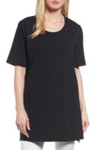 Women's Eileen Fisher Stretch Organic Cotton Jersey Tunic, Size - Black