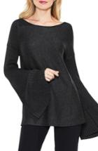 Petite Women's Vince Camuto Bell Sleeve Ribbed Sweater, Size P - Grey