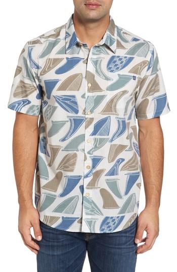 Men's Jack O'neill Regular Fit Fin Print Sport Shirt, Size - Grey
