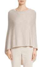 Women's St. John Collection Rib Knit Poncho Sweater, Size /small - Beige