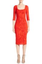 Women's Fuzzi Lace Midi Dress - Red