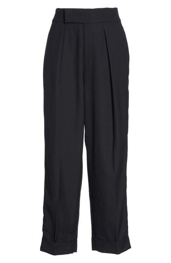 Women's Polo Ralph Lauren Satin Stripe Wool Crop Pants