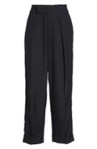 Women's Polo Ralph Lauren Satin Stripe Wool Crop Pants