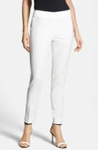 Women's Vince Camuto Side Zip Double Weave Stretch Cotton Pants - Ivory