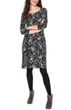 Women's Boden Winifred Pattern Cotton Blend Dress - Black