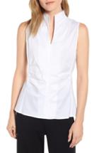 Women's Ming Wang Zip Neck Blouse - White