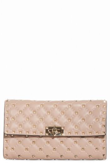 Women's Valentino Garavani Rockstud Spike Wallet On A Chain - Pink