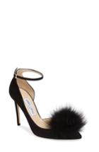 Women's Jimmy Choo Rosa Pump With Genuine Fox Fur Pom Charm Us / 38eu - Black
