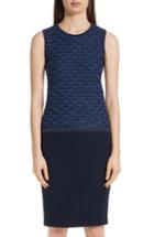 Women's St. John Collection Diamond Lace Knit Shell - Blue