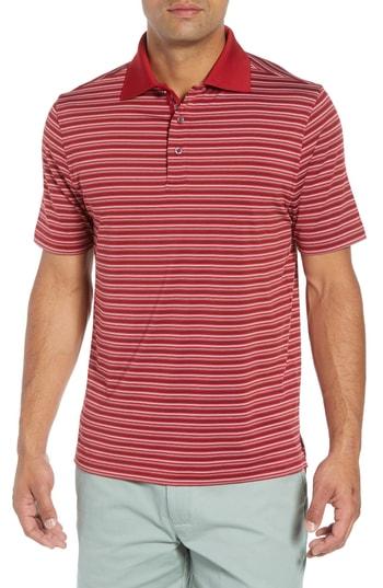 Men's Bobby Jones Xh2o Copper Stripe Classic Polo - Red