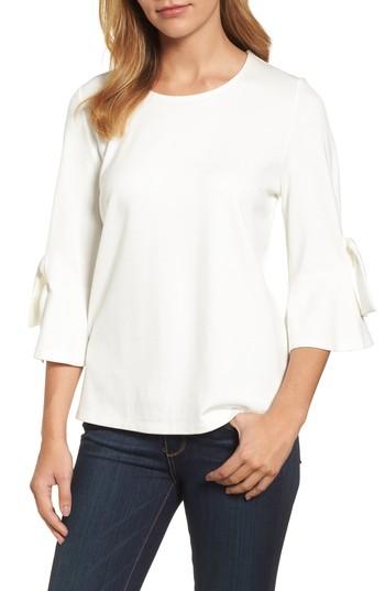 Women's Halogen Knot Bell Sleeve Top, Size - Ivory