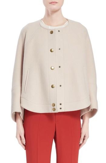 Women's Chloe Wool Blend Baseball Jacket Us / 34 Fr - Grey