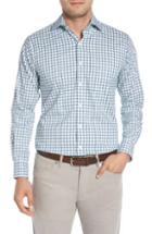 Men's Peter Millar Crown Comfort Check Sport Shirt, Size - Blue