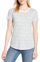 Women's Lucky Brand Lace-up Shoulder Stripe Tee
