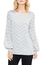 Women's Vince Camuto Long Sleeve Chevron Intarsia Sweater, Size - Grey
