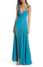 Women's Fame And Partners The Cora Ruffle Gown - Blue