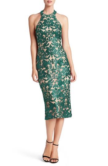 Women's Dress The Population Cassie Sequin Midi Dress - Green