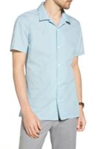 Men's 1901 Trim Fit Stretch Geometric Camp Shirt - Blue