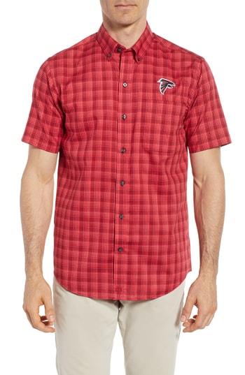 Men's Cutter & Buck Atlanta Falcons - Fremont Regular Fit Check Sport Shirt - Red