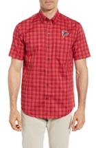 Men's Cutter & Buck Atlanta Falcons - Fremont Regular Fit Check Sport Shirt - Red