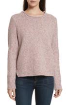 Women's Rag & Bone Francie Suede Trim Wool Blend Sweater, Size - Pink